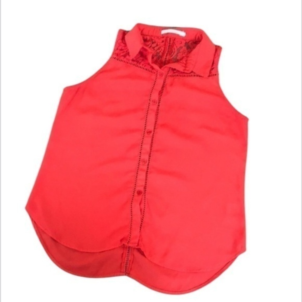HAVE size Large sleeveless red button down
